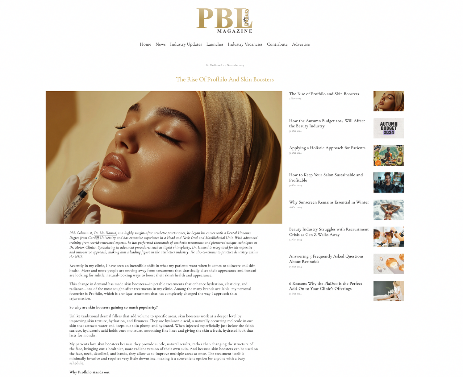 The Rise of Profhilo and Skin Boosters