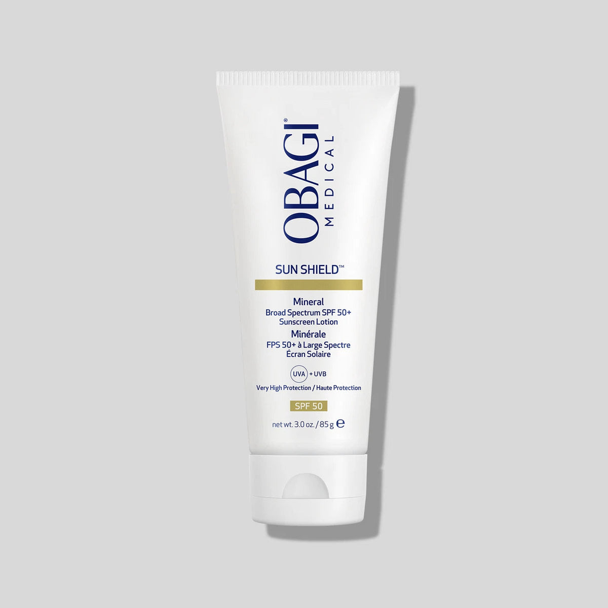 Obagi Sun Shield Mineral Broad Spectrum SPF 50 tube.