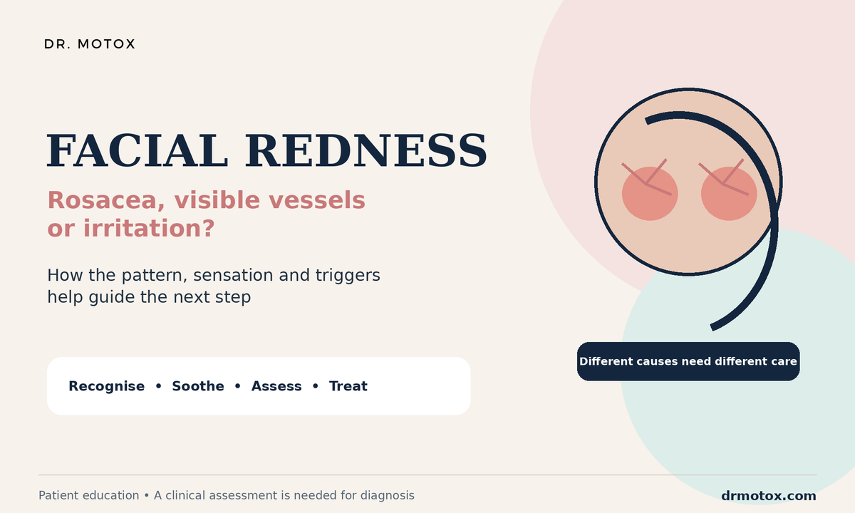 Dr Motox guide to facial redness, rosacea, visible vessels and irritation