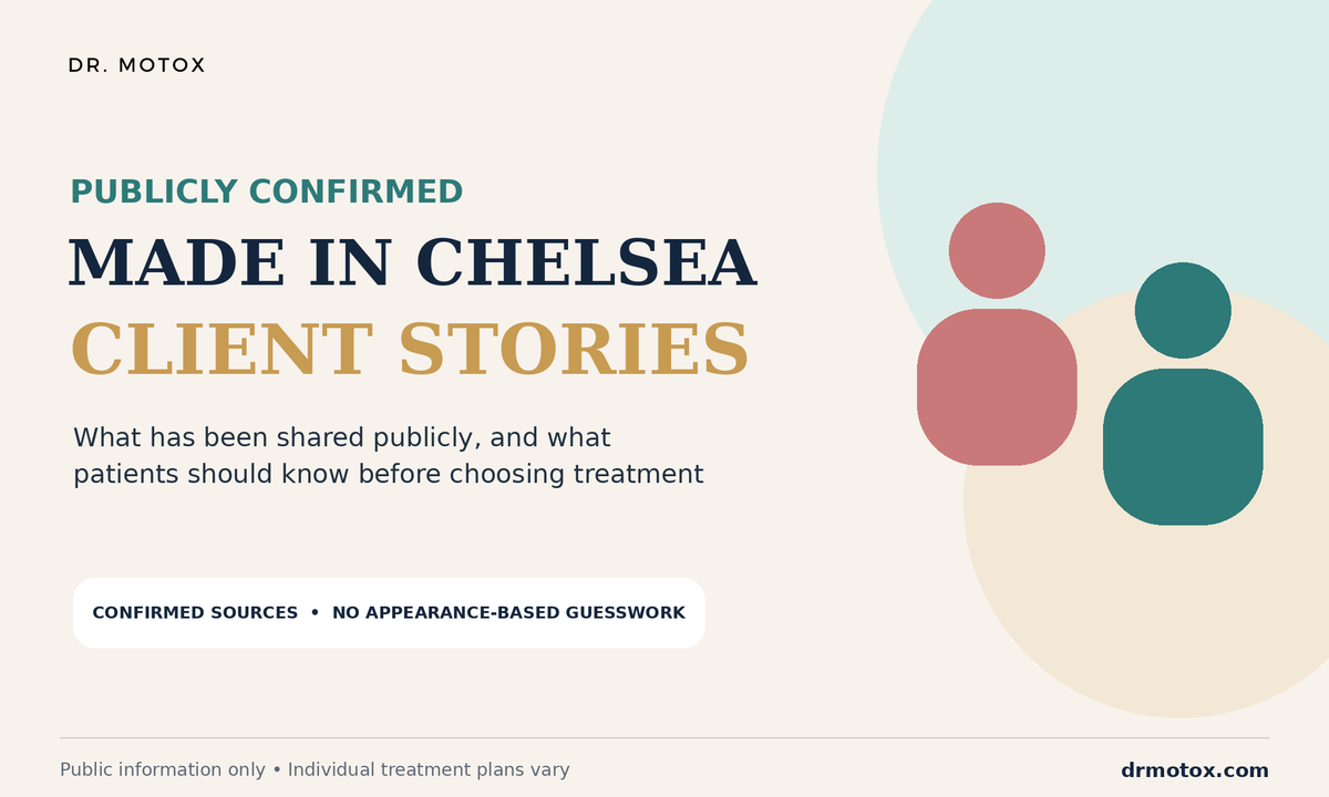 Publicly confirmed Made in Chelsea client stories at Dr Motox