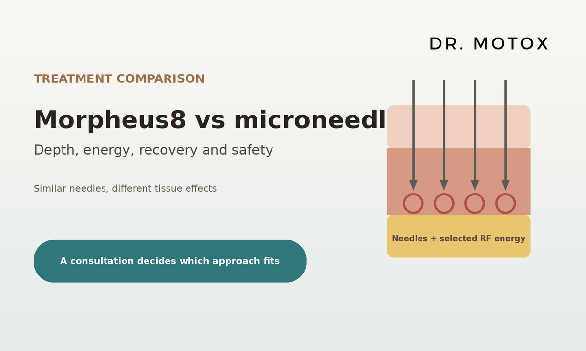 Morpheus8 versus microneedling treatment guide by Dr Motox
