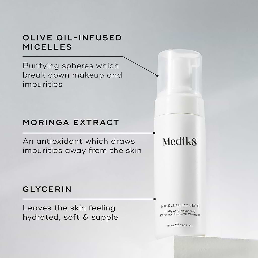 Medik8 Micellar Mousse™ – Purifying pH-Balanced Cleanser key ingredients