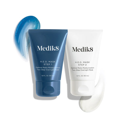 Dr Motox Medik8 HEO Mask, advanced two-step overnight hydration skincare mask with hydrating ingredients and soothing texture.