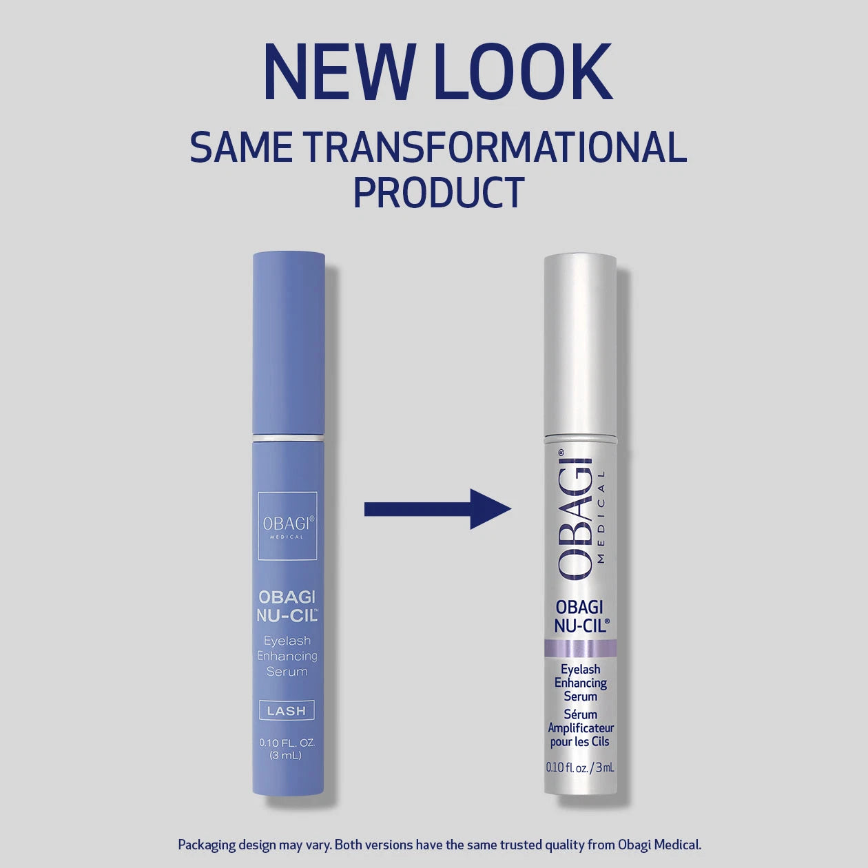 Obagi Nu-Cil eyelash enhancing serum tube with packaging, designed to improve lash length and fullness.