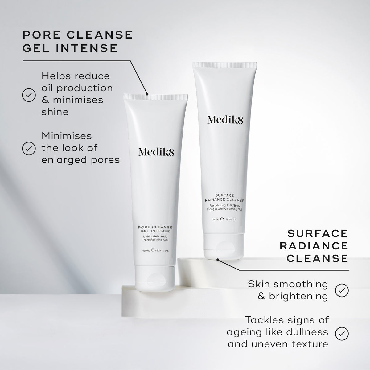 Medik8 Pore Cleanse Gel™ Intense purifying gel cleanser for deep cleansing of pores and skin brightening.