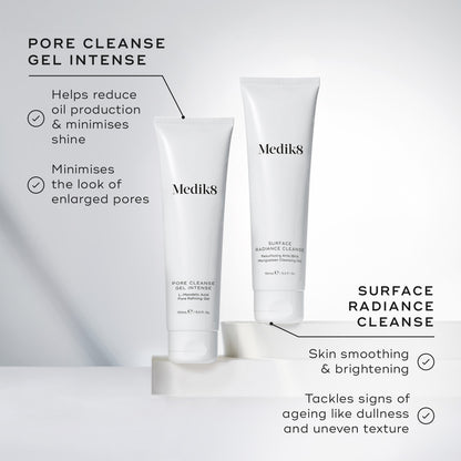 Medik8 Pore Cleanse Gel™ Intense purifying gel cleanser for deep cleansing of pores and skin brightening.