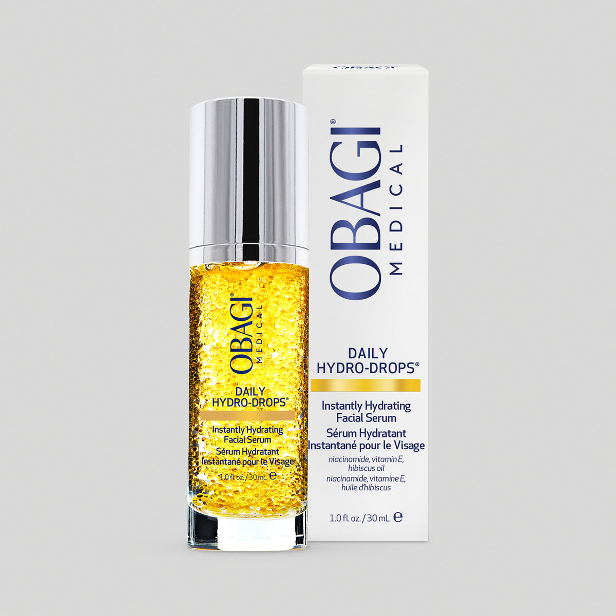 Obagi Daily Hydro-Drops Facial Serum with open bottle