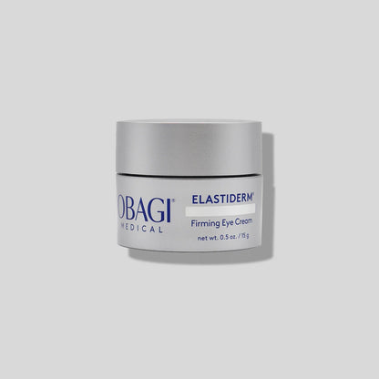 Obagi ELASTIderm Eye Cream jar showing creamy, firming eye treatment for smoothing and reducing fine lines around the eyes.