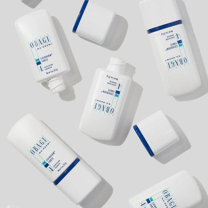 Obagi Nu-Derm Exfoderm Forte skincare cream in a white jar with blue and gold accents, designed for exfoliation and skin renewal.