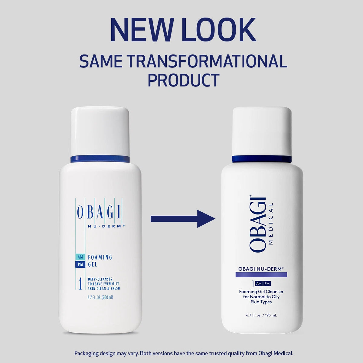 Obagi Nu-Derm Foaming Gel Cleanser packaging comparison