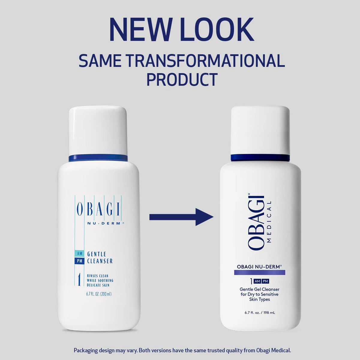 Obagi Nu-Derm Gentle Cleanser in white tube with blue and gray packaging for skincare cleansing.