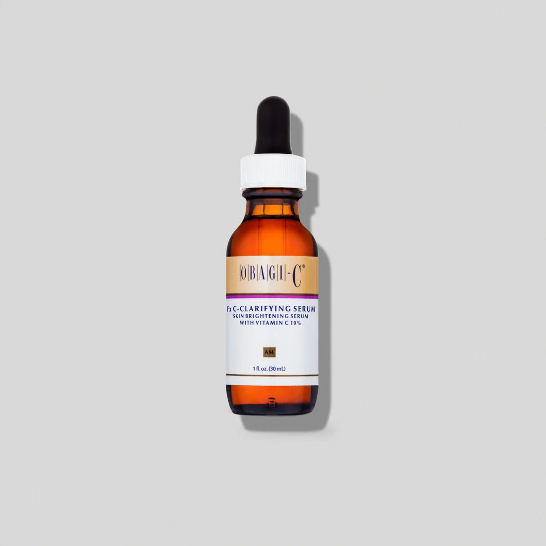 Obagi Clarifying C Serum bottle, a skincare product with bright orange packaging and dropper applicator.