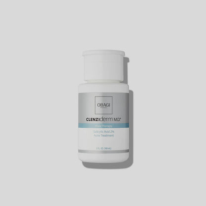 Obagi CLENZIderm M.D Pore Therapy skincare product in a sleek bottle, designed to help reduce pore size and improve skin clarity.