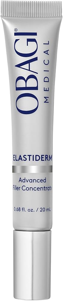 Obagi ELASTIderm Advanced Filler Concentrate 20ml bottle, skincare product for skin firming and elasticity enhancement.