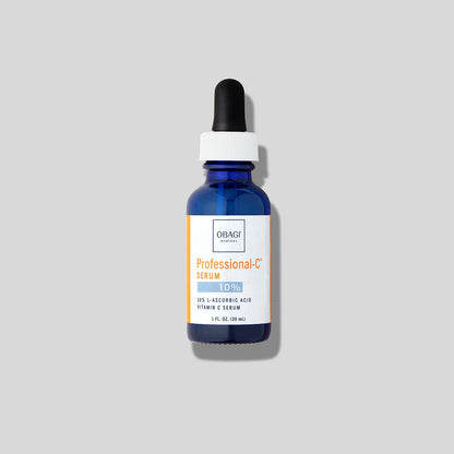 Obagi Professional-C 10% Vitamin C Antioxidant Serum in a 30ml bottle, showcasing the skincare product with a sleek, modern design.