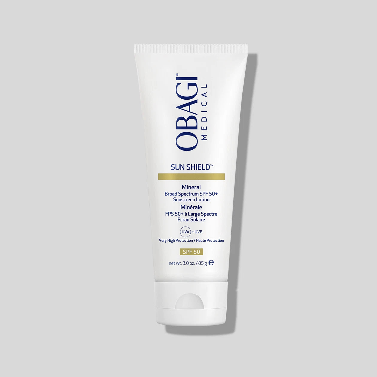 Obagi Sun Shield Mineral Broad Spectrum SPF 50 tube.