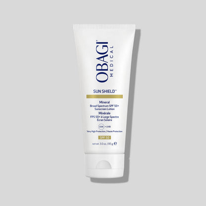 Obagi Sun Shield Mineral Broad Spectrum SPF 50 tube.