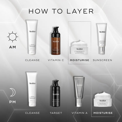 Medik8 Advanced Pro-Collagen+ Peptide Cream layering guide from Medik8 UK